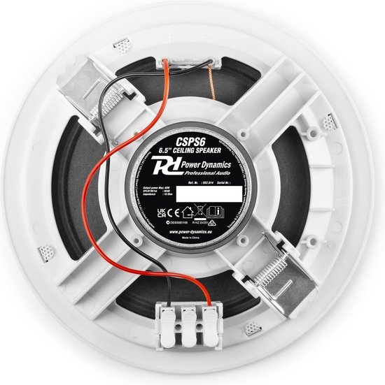 Inbouw speaker - Power Dynamics CSPS6 - 6.5'' plafondspeaker - 16 ohm - 40W van Power Dynamics — afbeelding 4