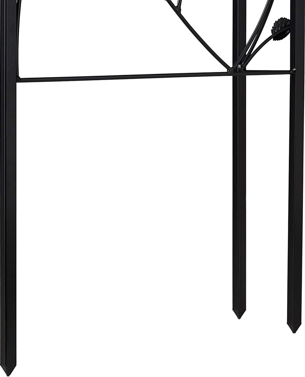 Relaxdays Klimplantenrek Metaal 3 Stuks - Zwarte Plantensteun Trellis 122 Cm