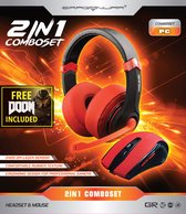 Dragonwar 2in1 Combo Set Gaming Headset + Gaming Muis Rode Editie + Doom