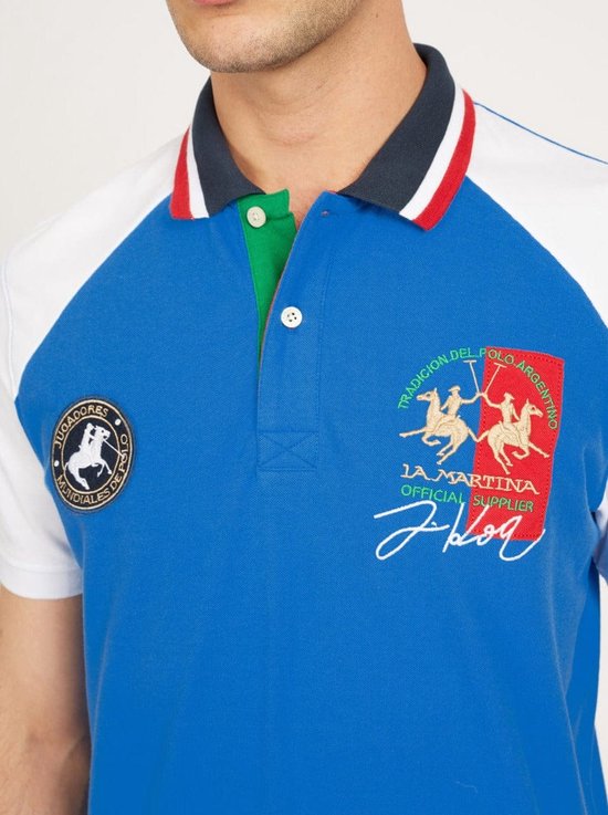 La Martina Blue Cotton Men's Polo Shirt main image 1