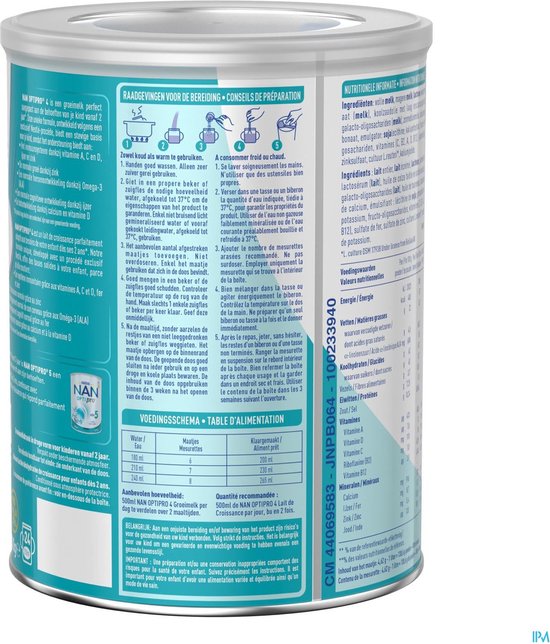 Nestlé NAN OptiPro 4 Groeimelk - 1 x 800g - Vanaf 2 jaar van Nestlé — afbeelding 3