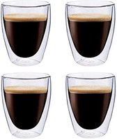Dubbelwandige latte macchiato-glazen, koffieglas, theeglazen - mokkakopjes , Koffiekopjes , espressokopjes - kopjes - Cappuccino kopjes 4 x 235 ml