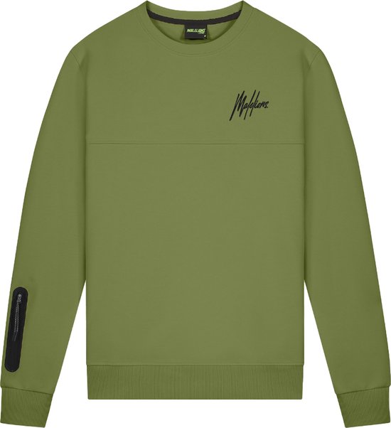 Malelions sport counter crewneck sweater in de kleur groen.