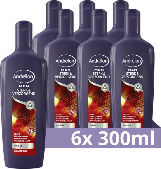 Versterken grijnzend Waakzaam Andrélon Men Sterk & Verzorgend Shampoo - 6 x 300 ml - Voordeelverpakking |  bol.com