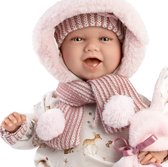 Poupée bébé Llorens Mimi joyeuse avec doudou sonore et tétine 42 cm