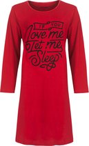 Temptation Dames Nachthemd - Bigshirt - 100% Katoen - Rood - Maat L