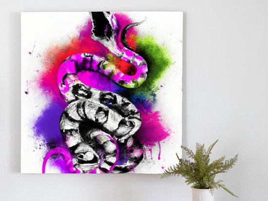 Shaky serpent rainbow | Shaky serpent rainbow | Kunst - 80x80 centimeter op Dibond | Foto op Dibond