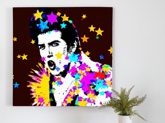Elvis explosion | Elvis Explosion | Kunst - 40x40 centimeter op Canvas | Foto op Canvas - wanddecoratie schilderij