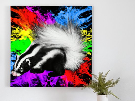 Or explosion rainbow skunk burst | Or explosion Rainbow Skunk Burst | Kunst - 40x40 centimeter op Canvas | Foto op Canvas - wanddecoratie schilderij
