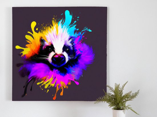 Fizzy skunk | Fizzy Skunk | Kunst - 40x40 centimeter op Canvas | Foto op Canvas