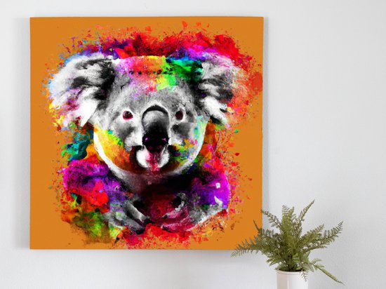 Vibrant koala burst | Vibrant Koala Burst | Kunst - 80x80 centimeter op Dibond | Foto op Dibond