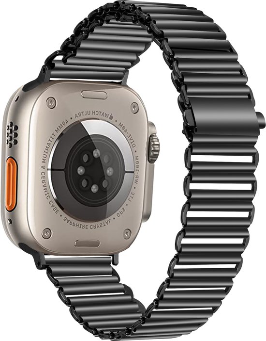 Bracelet Smartwatch en acier - Convient au bracelet en acier Apple Watch - noir - Strap-it Watchband / Wristband / Bracelet - Taille: 38 - 40 - 41mm