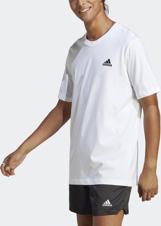 T-shirt adidas Sportswear Essentials en jersey simple avec petit logo brodé - Homme - Wit- 2XL