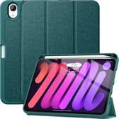 Geschikt Voor iPad Mini 6 Hoes - Mini 2021 Hoes - Solidenz Trifold Bookcase - Mini 6 Cover - Mini 6 Case - Smart Case Cover - 6e Generatie - Shockproof - Met Autowake - Met Standaard - Hoesje Met Pencil Houder - Groenblauw