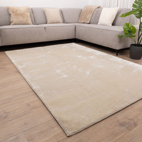 ARITAS - Loper tapijt - Zwart/Beige - 80 x 300 cm - Polyester | Leen Bakker