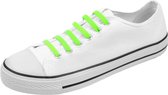 Groene platte elastische veters | veters zonder strikken | voor 1 paar schoenen