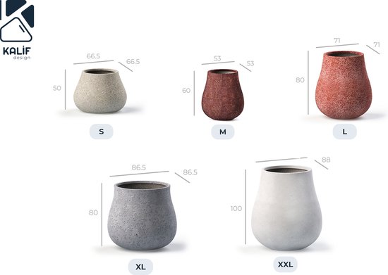 Betonnen bloembak rond Sia XL 100x60 cm