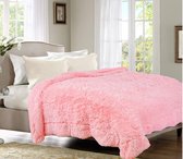 Roze Zachte En Comfortabele Deken Warm Spreid Op Het Bed Of Bank Cover Deken