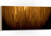 Hout - Abstracte Gouden Strepen - 100x50 cm - 9 mm dik - Foto op Hout (Met Ophangsysteem)