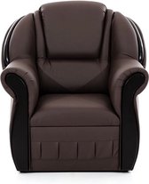 Fauteuil stoffen kunstleer fauteuil TV fauteuil gestoffeerde fauteuil springkern woonkamer landschap - FILON (Bruin - Soft 66)