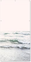 Schuttingposter Zee - Golven - Natuur - Water - 100x200 cm - Tuindoek
