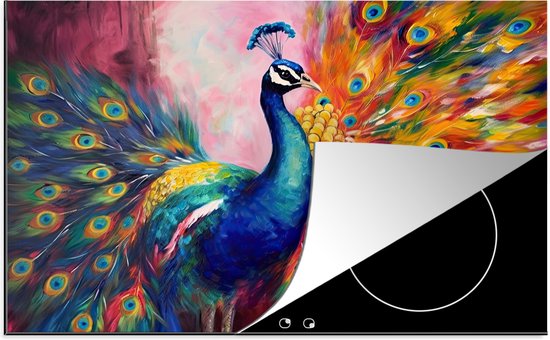 Abstracte Dieren Art Schilderen Wall Art Posters en Prints op Canvas Mooie Pauw Foto 'S voor Woonkamer Thuis Muur Decor-60x120 cm Geen Frame
