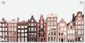 Affiche de jardin Amsterdam - Architecture - Maisons - Rue - 60x30 cm - Toile de jardin - Affiche d'extérieur