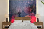 Behang - Fotobehang Abstract - Druppels - Kleuren - Regen - Breedte 240 cm x hoogte 240 cm - Behangpapier