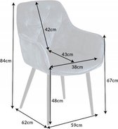 Design stoel MILANO petrol fluweel met Chesterfield quilting - 41181
