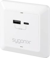 Sygonix SY-5251910 USB-laadbus Overspanningsbeveiliging, Met USB-C, Met USB-laaduitgang Wit