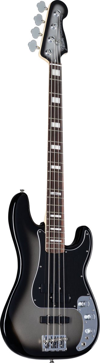 Fender Troy Sanders Precision Bass RW Silverburst elektrische basgitaar met gigbag
