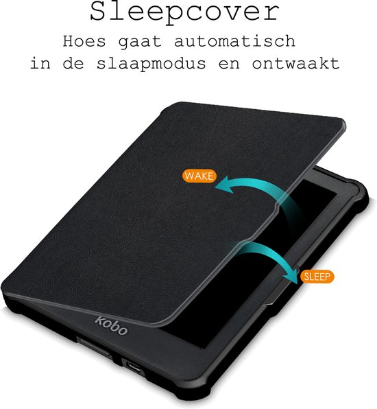 Hoes Geschikt voor Kobo Clara HD Hoesje Bookcase Cover Hoes - Hoesje Geschikt voor Kobo Clara HD Hoes Cover Case - Zwart van Merkloos — afbeelding 4