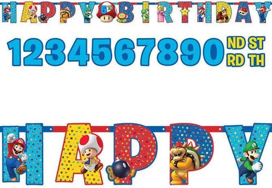 Super Mario Bros leeftijd slinger happy birthday 3,2 | bol.com