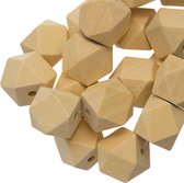 Cube de perles en bois naturel (22 mm) 25 pcs