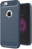 Geborstelde TPU Cover geschikt voor iPhone 6 Plus / 6S Plus - Blauw