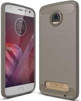 Geborstelde TPU Cover - Motorola Moto Z2 Play - Grijs