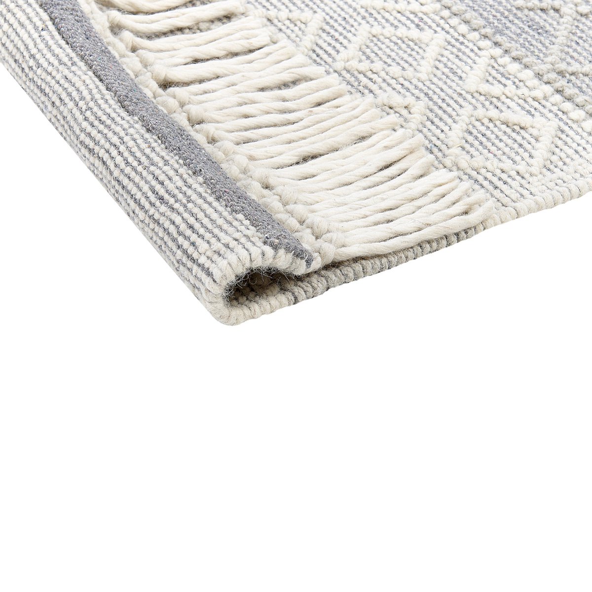 Beliani TONYA - Modern vloerkleed - Gebroken wit - Wol Grijs