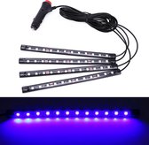 4 in 1 Universele Auto LED Sfeerverlichting Kleurrijke Verlichting Decoratieve Lamp, met 48LEDs SMD-5050 Lampen, DC 12V 3.7W (Blauw Licht)