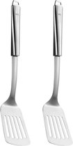 Spatule / spatule 5Five Kitchenware - 2x - acier inoxydable argenté - 34 cm