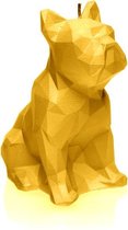 Geel gelakte figuurkaars, design: Bulldog Poly Hoogte 15 cm (24 uur)