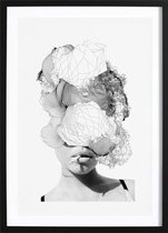 Girl Smoking Abstract Poster (50x70cm) - Wallified - Tekst - Zwart Wit - Poster - Wall-Art - Woondecoratie - Kunst - Posters