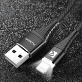 FLOVEME 1m 2A Output USB naar 8-pins oplaad- en gegevensoverdrachtkabel met coole LED-indicator, voor iPhone XR / iPhone XS MAX / iPhone X & XS / iPhone 8 & 8 Plus / iPhone 7 & 7 P
