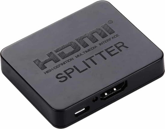 4K HDMI Splitter Full HD 1080p Video HDMI Switch Switcher 1x2 Split Out Versterker Dual Display voor HDTV DVD PS3 Xbox(zwart)