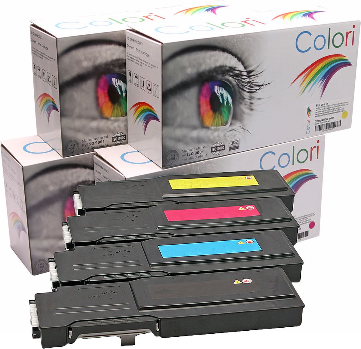 Set 4x Colori huismerk toner geschikt voor Dell C2660 C2660d C2660dn C2665 C2665d C2665dn C2665dnf