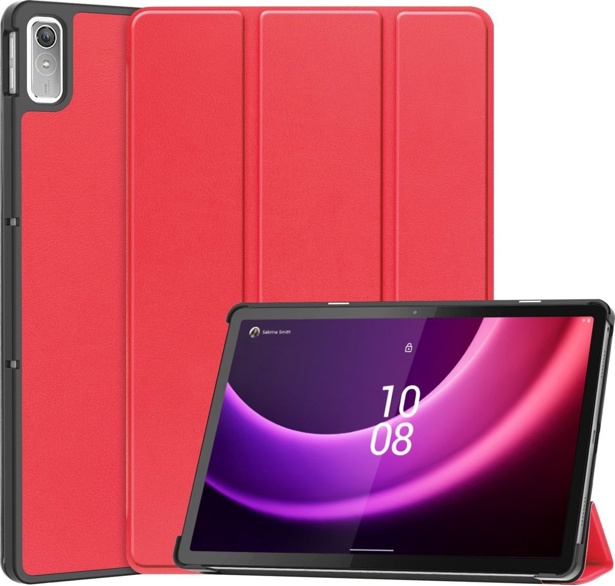 Mobigear Tablethoes geschikt voor Lenovo Tab P11 Gen 2 Hoes | Mobigear Tri-Fold Bookcase - Rood