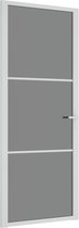vidaXL - Binnendeur - 83x201,5 - cm - ESG-glas - en - aluminium - wit