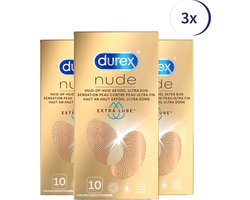 Durex Condooms Nude Extra Lube 10st - 3 Stuks - Voordeelverpakking
