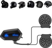 TechU™ Système de communication moto mains libres – Casque moto – Bluetooth 4.1 – Casque moto Enregistrer les appels, appeler et écouter de la Musique