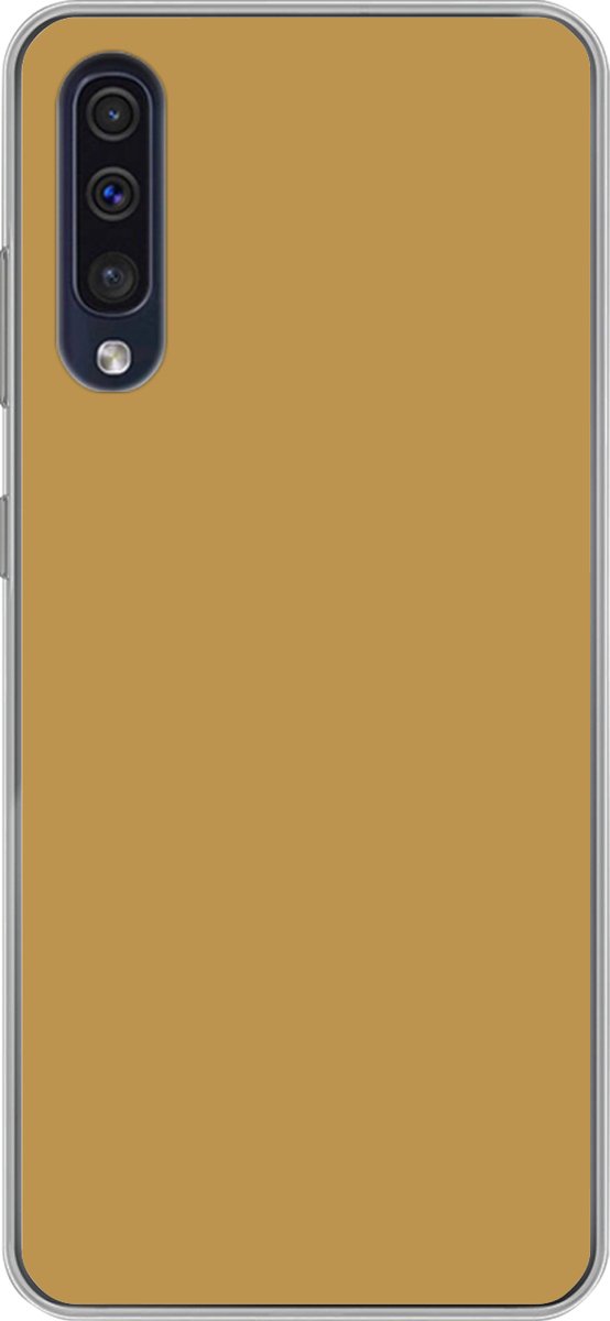 Telefoonhoesje Geschikt voor Samsung Galaxy A30s hoesje - Okergeel - Kleur - Herfst - Geel - Effen - Kleuren - Siliconen Telefoonhoesje Telefoonhoesje