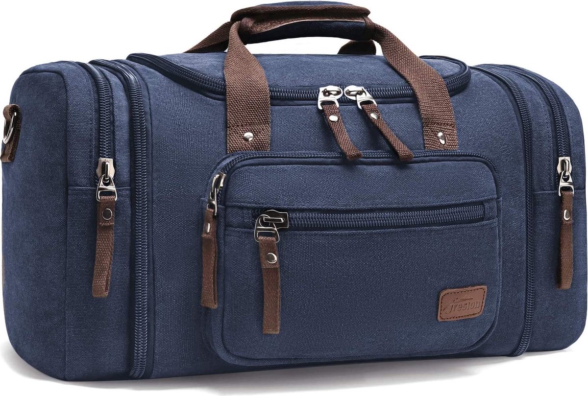 reistas tote handtas mannen weekendtas vrijetijdstas handbagage voor vrouwen en mannen met 40 liter (blauw), blauw, 53*25*30 cm, Reistas